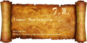 Tomor Marinetta névjegykártya